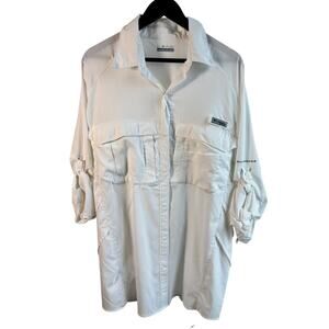 Columbia Sportswear Company PFG Fishing Shirt XL White Button Down